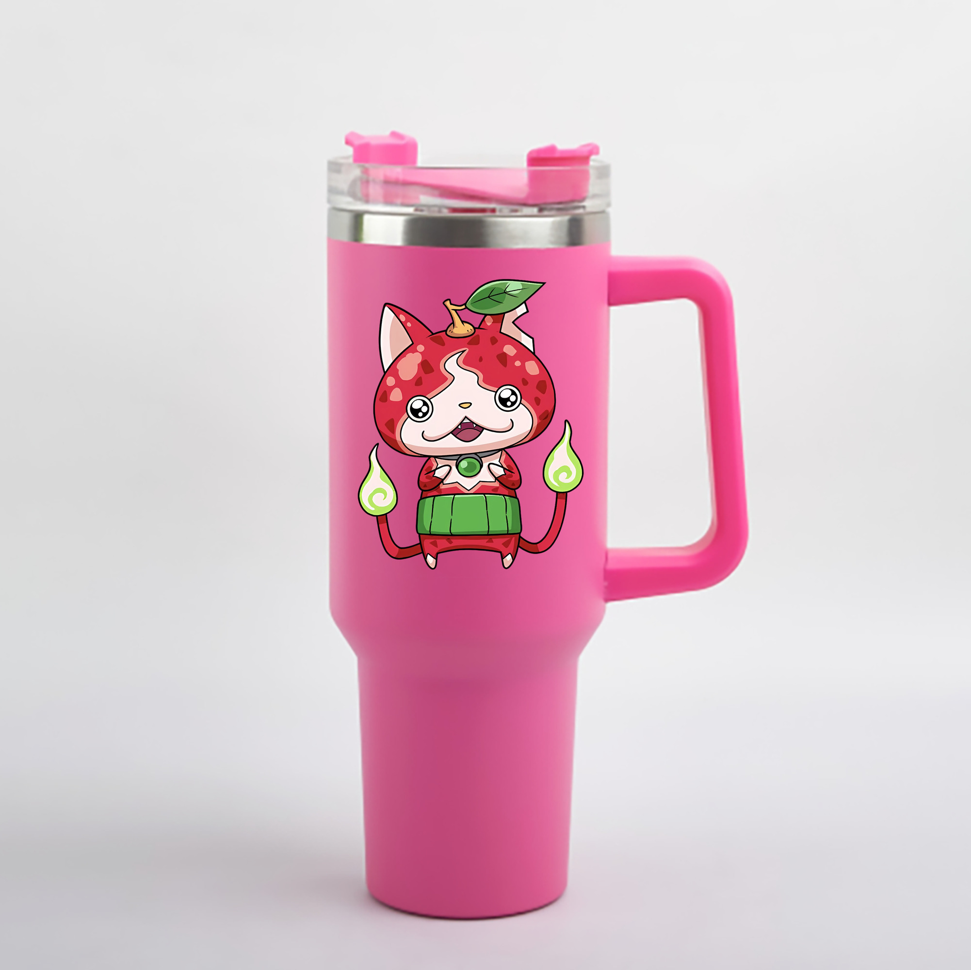 （画像用） 妖怪ウォッチ Yo-kai Watch 1200mL車用タンブラー - クリスタルステッカー（プラスチックストロー付き）